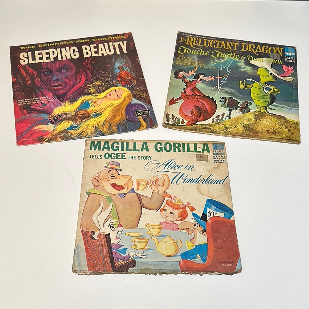3 VINTAGE KIDS STORY VINYLS